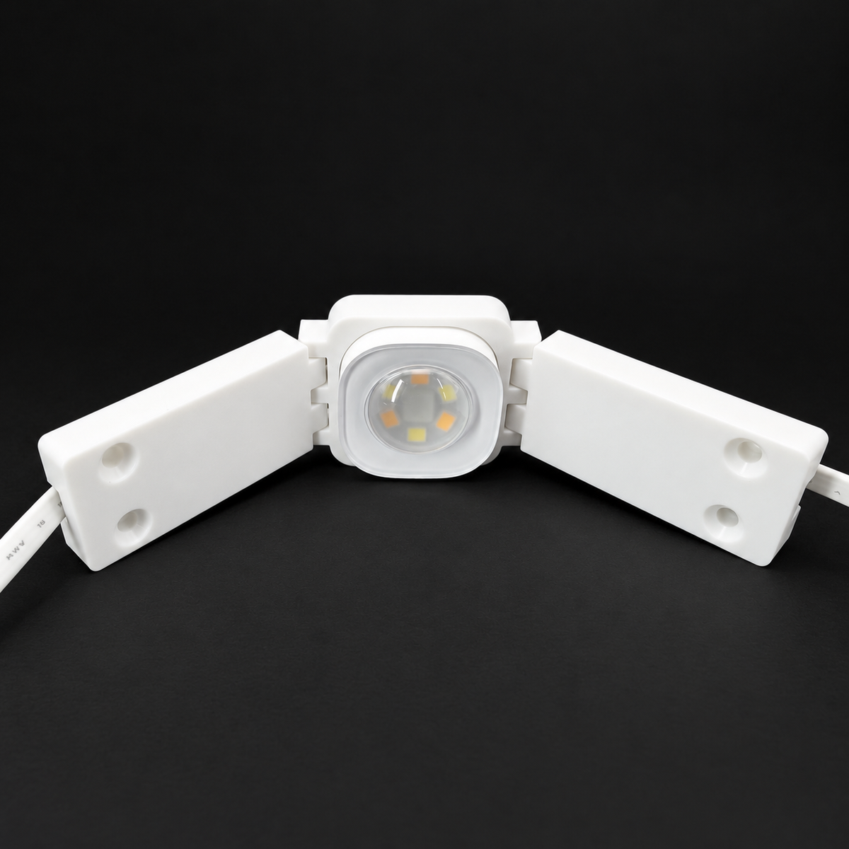 White Pro Slim Peak Hinge with Govee Pro light installed, shown in front view.
