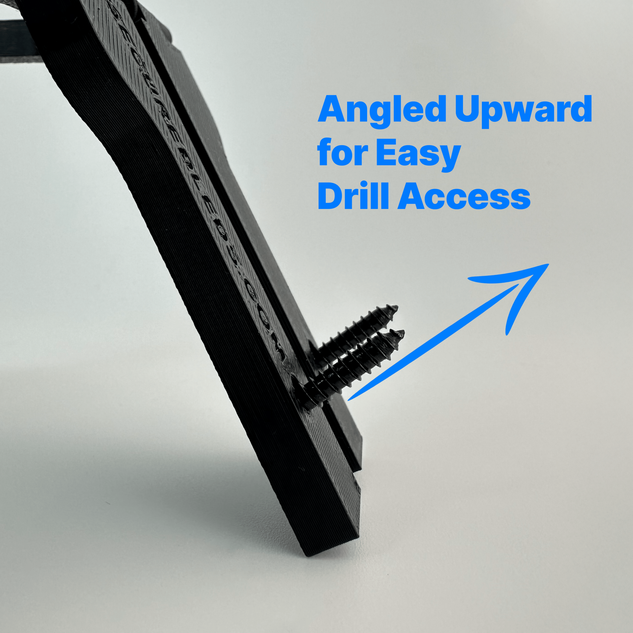 Peak Hinge: Slim Pro - Secured LEDs - P05PHSPB01PK - Black - infographic showing screw angle