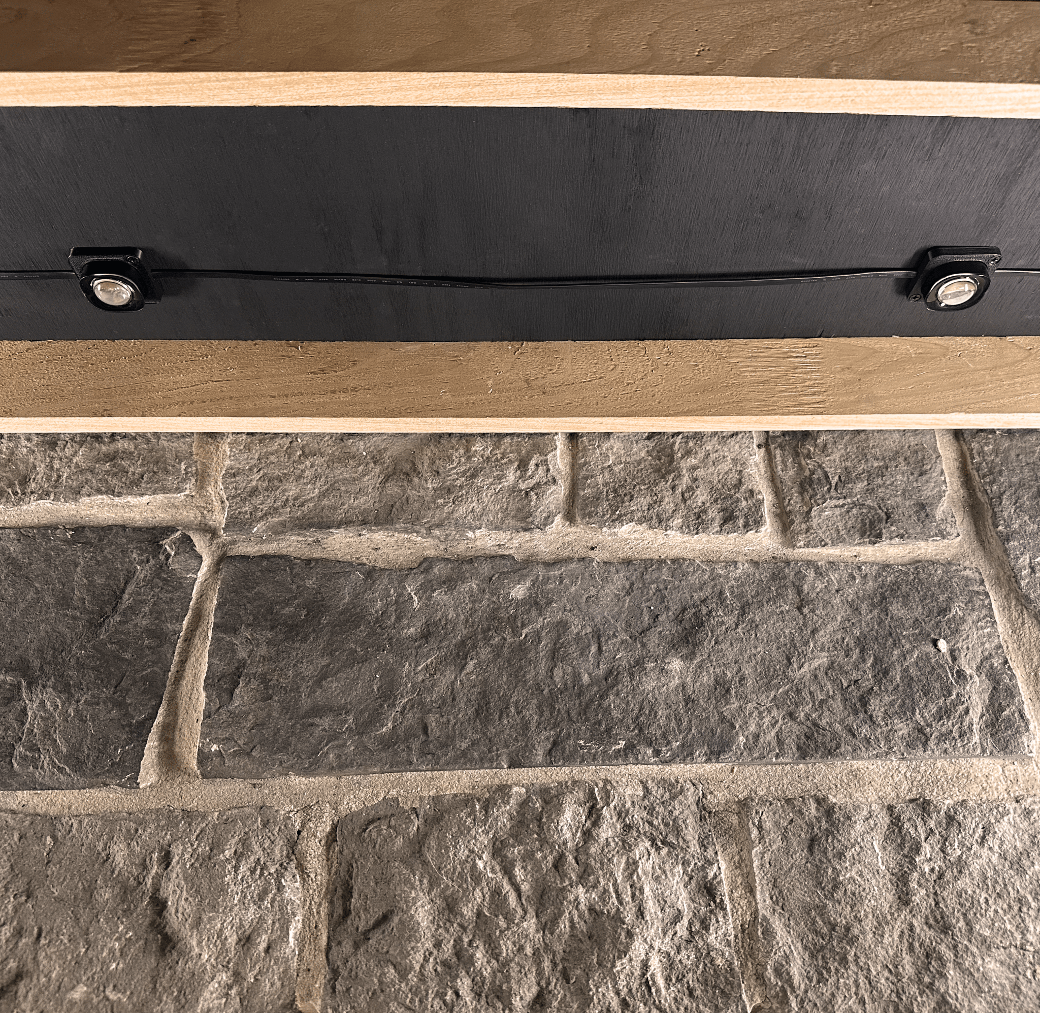 Slim Fit Pro - Secured LEDs - Black - 10 Brackets - 16.4 FT - mounted showing two lights