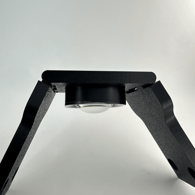 Peak Hinge: Slim Pro - Secured LEDs - P05PHSPB01PK - Black - standing upright with light installed