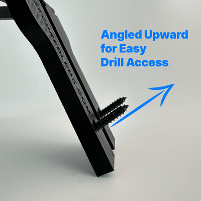 Peak Hinge: Slim Pro - Secured LEDs - P05PHSPB01PK - Black - infographic showing screw angle